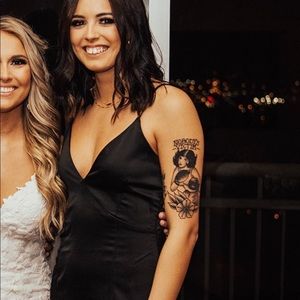 Black satin nasty Gal slip dress